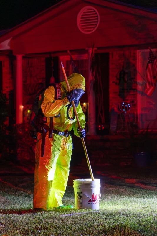 fire fighter in hazmat gear