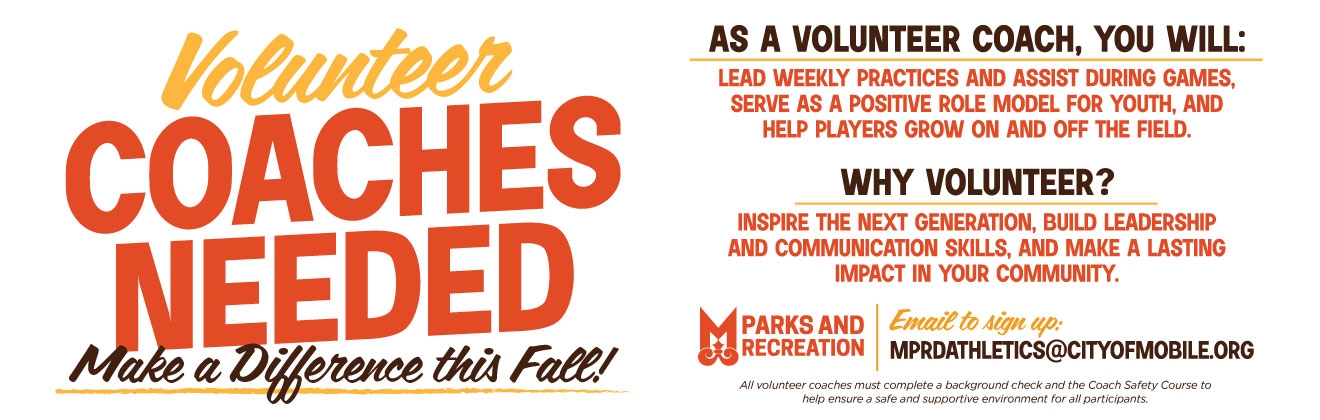 MPRD Fall Volunteer Coaches Needed Website Header Graphic