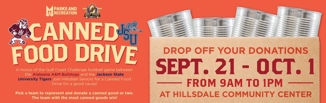 MPRD Gulf Coast Challenge Canned Food Drive Website Header Graphic