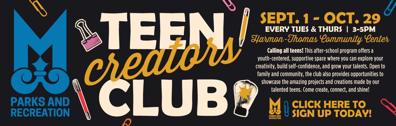 MPRD Teen Creators Club Fall Website Header Graphic